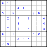 Судоку 9х9 #1007 очень трудный