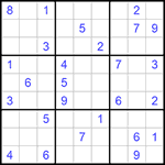 Судоку 9х9 #1011 очень трудный