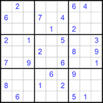 Судоку 9х9 #1013 очень трудный