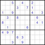 Судоку 9х9 #1020 очень трудный