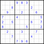 Судоку 9х9 #1021 очень трудный