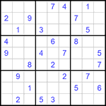 Судоку 9х9 #1037 очень трудный