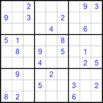 Судоку 9х9 #1040 очень трудный