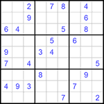 Судоку 9х9 #1050 очень трудный