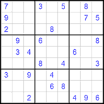 Судоку 9х9 #1072 очень трудный