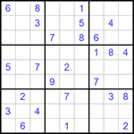 Судоку 9х9 #1092 очень трудный