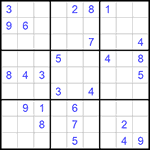 Судоку 9х9 #1094 очень трудный