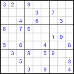 Судоку 9х9 #1099 очень трудный