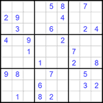 Судоку 9х9 #1121 очень трудный