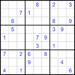 Судоку 9х9 #1124 очень трудный