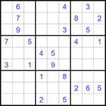 Судоку 9х9 #1125 очень трудный