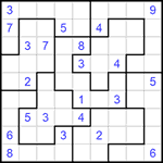 Судоку-пазл 9х9 #280 трудный