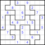 Судоку-пазл 9х9 #283 трудный