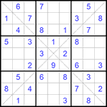 Судоку Х 9х9 #287 легкий