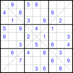 Судоку Х 9х9 #289 легкий
