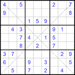 Судоку Х 9х9 290 легкий