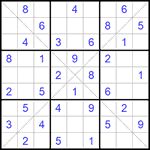 Судоку Х 9х9 293 легкий