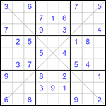 Судоку Х 9х9 296 легкий