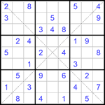 Судоку Х 9х9 297 легкий