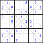 Судоку Х 9х9 298 легкий