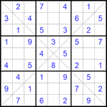 Судоку Х 9х9 299 легкий