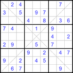 Судоку Х 9х9 300 легкий