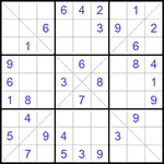 Судоку Х 9х9 305 легкий