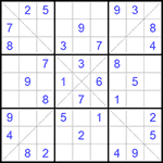 Судоку Х 9х9 309 легкий
