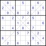 Судоку Х 9х9 321 легкий