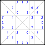 Судоку Х 9х9 #262 средний