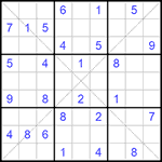 Судоку Х 9х9 #264 средний