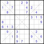 Судоку Х 9х9 #265 средний