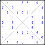 Судоку Х 9х9 #266 средний