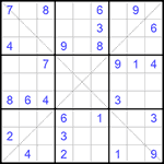 Судоку Х 9х9 #269 средний