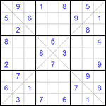 Судоку Х 9х9 #278 средний