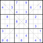 Судоку Х 9х9 #279 средний