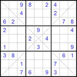 Судоку Х 9х9 #282 средний