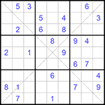 Судоку Х 9х9 #289 средний