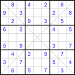 Судоку Х 9х9 #290 средний