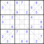 Судоку Х 9х9 #295 средний