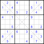 Судоку Х 9х9 #299 средний
