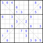 Судоку Х 9х9 #262 трудный