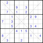 Судоку Х 9х9 #263 трудный