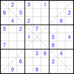 Судоку Х 9х9 #264 трудный