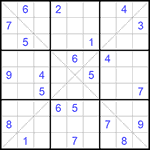 Судоку Х 9х9 #265 трудный