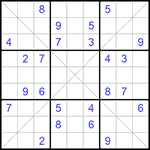 Судоку Х 9х9 #268 трудный