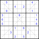 Судоку Х 9х9 #269 трудный