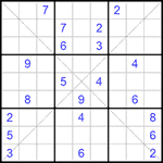 Судоку Х 9х9 #270 трудный