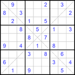 Судоку Х 9х9 #271 трудный