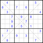 Судоку Х 9х9 #272 трудный